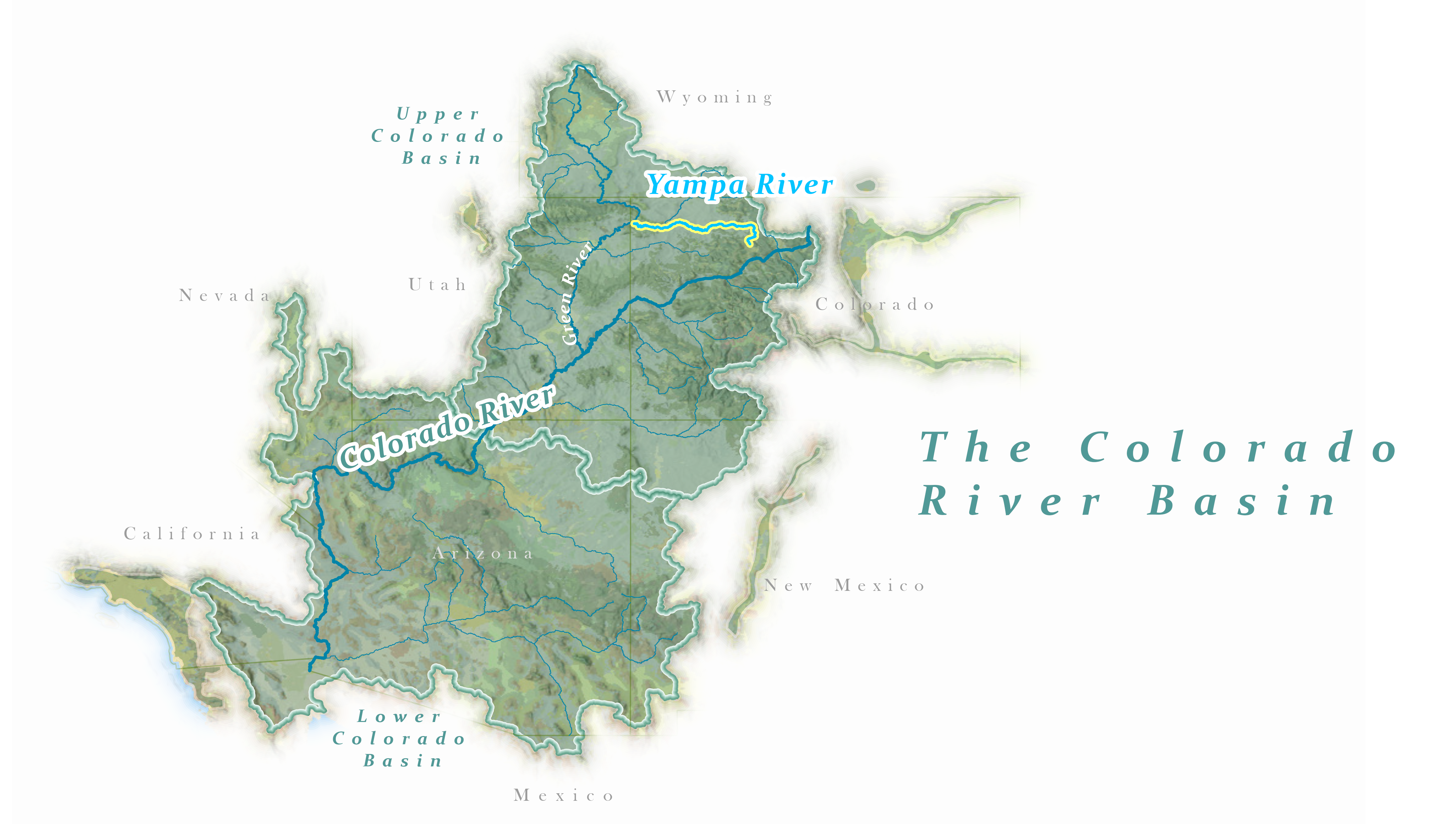 Yampa River Highlight in Colorado River Basin Map