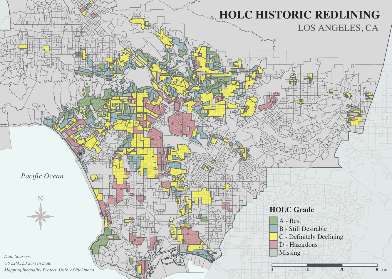 Los Angeles Historic Redlining Map