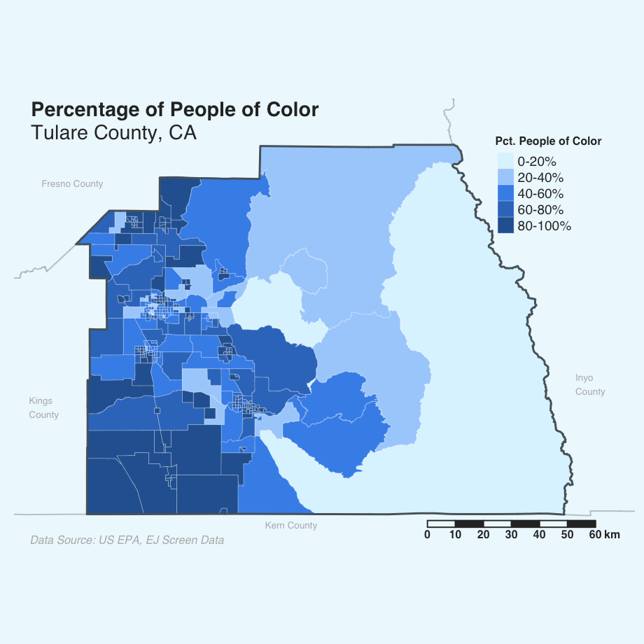 Tulare County CA Percent POC