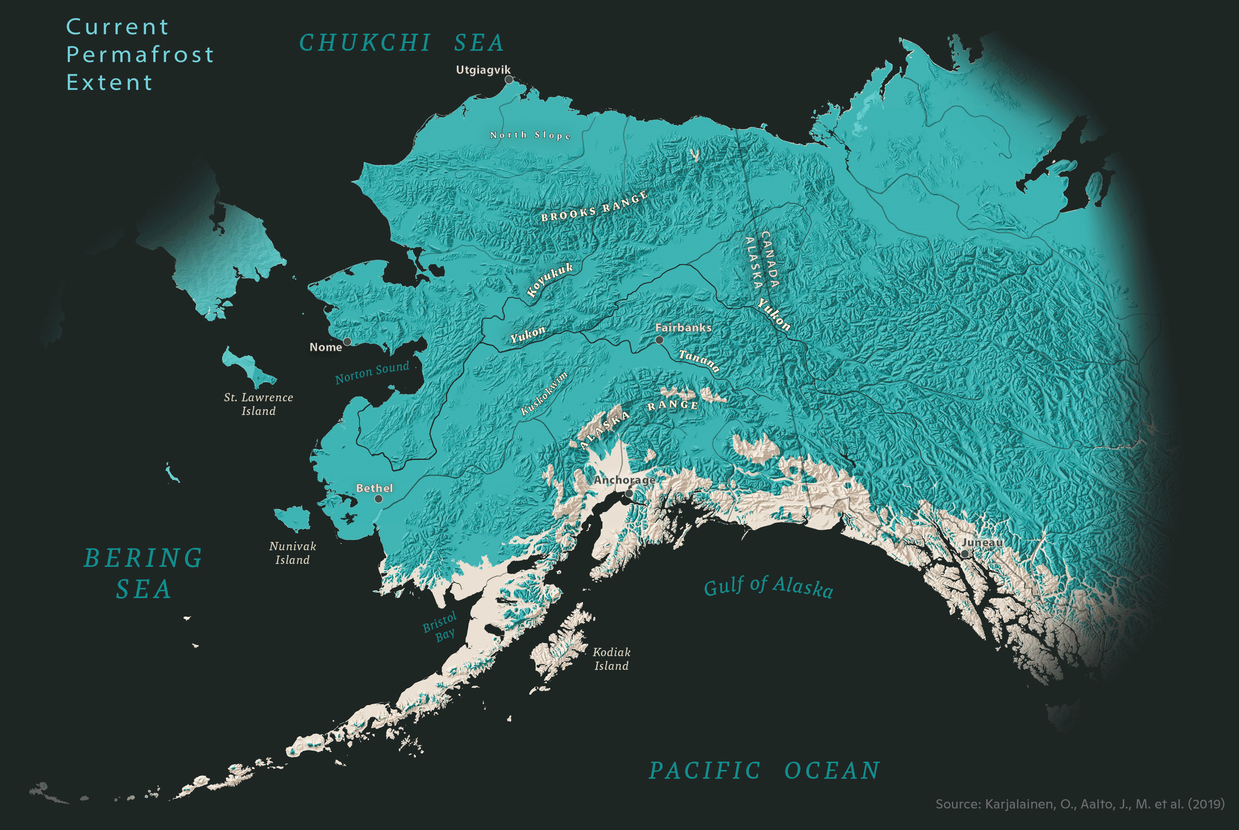 Alaska permafrost extent