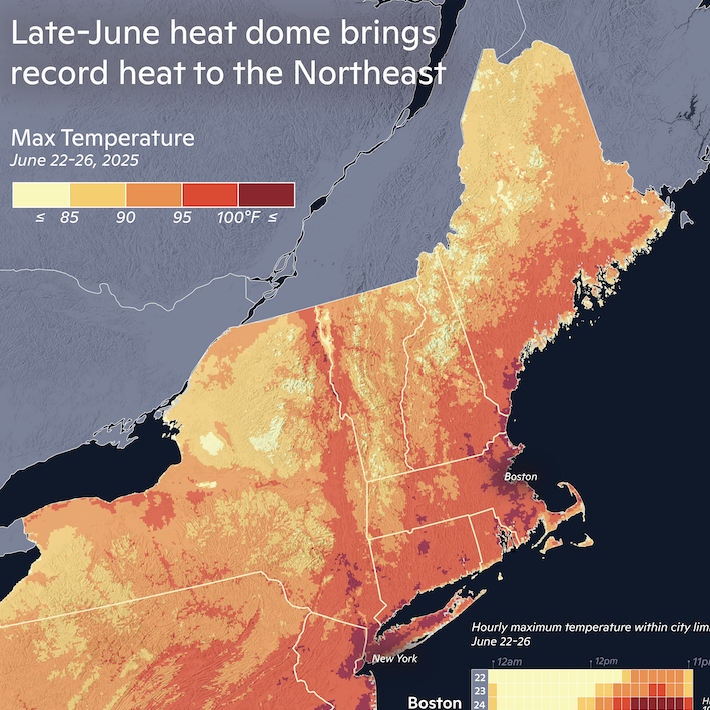 East Coast Heatwave Map